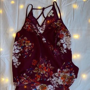 Floral maroon blouse